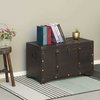 Vintiquewise Brown Large Wooden Storage Trunk with Lockable Latch QI003943.L